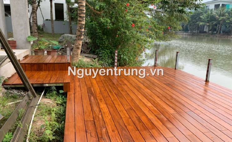 Công trình Sàn gỗ Teak Lào tự nhiên Ngoài Trời tại Ecopark 70m2