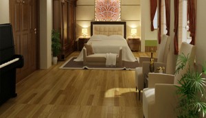 Sàn gỗ tự nhiên phù hợp với phòng ngủ 